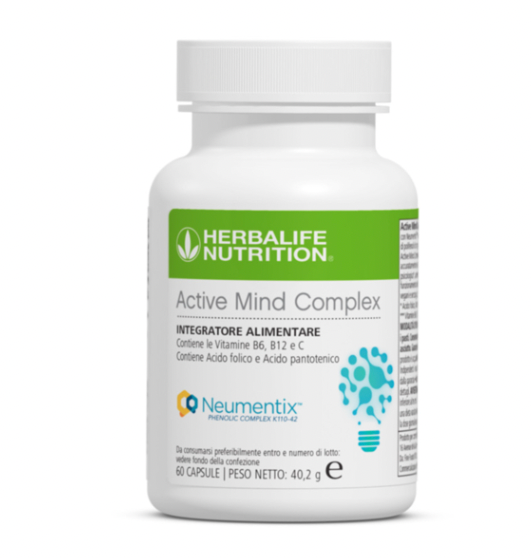 Sostieni le tue prestazioni mentali e mantieni il controllo delle tue attività quotidiane, anche nelle giornate più frenetiche. L’Active Mind Complex contiene menta verde, Formulato con una miscela di vitamine accuratamente selezionate come l'Acido folico, l'Acido pantotenico e le Vitamine C, B6 e B12, l’Active Mind Complex contribuisce alla normale funzione psicologica, a prestazioni mentali normali e al normale funzionamento del sistema nervoso.
