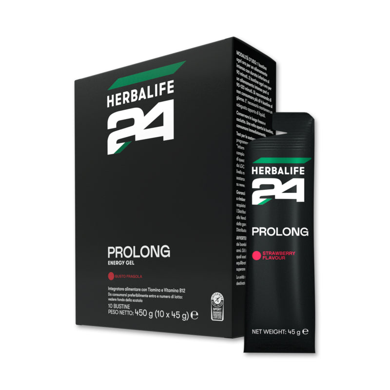 Sfrutta il tuo potenziale e ottimizza i tuoi allenamenti con Herbalife24® Prolong energy gel. Adatto per gli sport di lunga durata energia