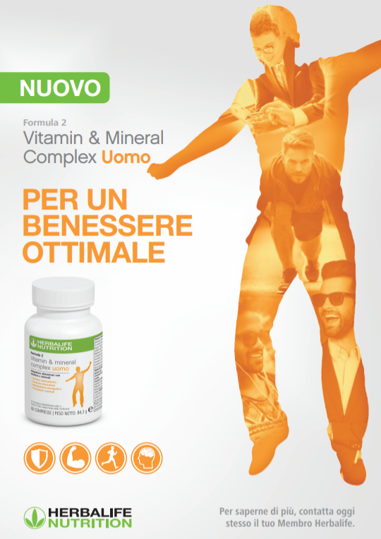 Herbalife integrazione minerali e vitamine uomo Un supporto nutrizionale a tutto tondo, Vitamin & Mineral Complex è sviluppato da esperti e supportato dalla scienza. Appositamente formulato per gli uomini, ogni compressa è progettata per fornire 24 micronutrienti chiave per supportare le esigenze del tuo corpo. Complesso vitaminico e minerale per Uomo