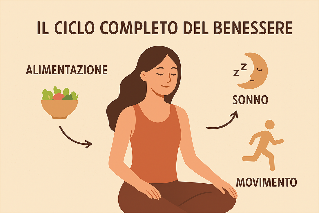 Il ciclo completo del benessere: come alimentazione + riposo + integrazione lavorano insieme