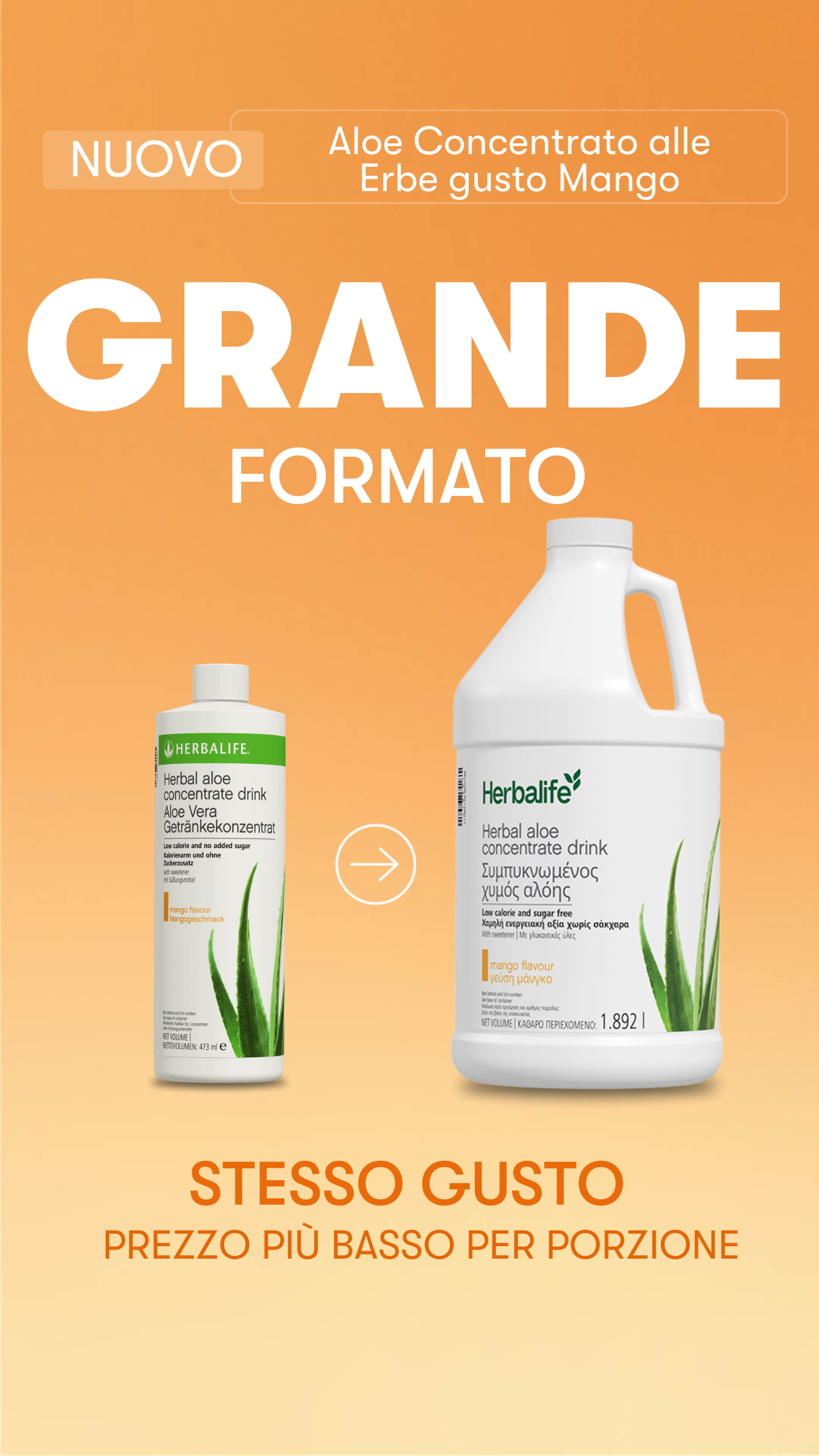 Aloe concentrato alle erbe Aloe Gusto Mango 1,89 l