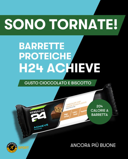 Barrette sportive Herbalife Linea H24 Gusto Cioccolato e Biscotto Post allenamento 21 gr di proteine confezione da 6 Barrette