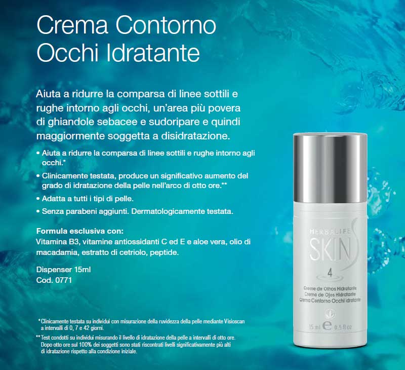 Herbalife crema contorno occhi rassodante antirugheAdatta a tutti i tipi di pelle. Gel per mantenere idratata la zona intorno agli occhi, riducendo linee sottili e rughe