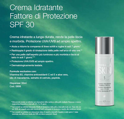 Herbalife.crema antirughe skin fattore protettivo 30 sole-Creata per idratare e proteggere la pelle dai dannisi raggi UV, questa crema idratante multitasking è un'aggiunta indispensabile alla tua routine quotidiana. Formulata con una miscela delicata di vitamine, Aloe vera e olio di macadamia, la Crema Idratante SPF 30 lascia la pelle liscia e morbida fornendo anche una protezione UVA/UVB ad ampio spettro contro i raggi dannosi del sole