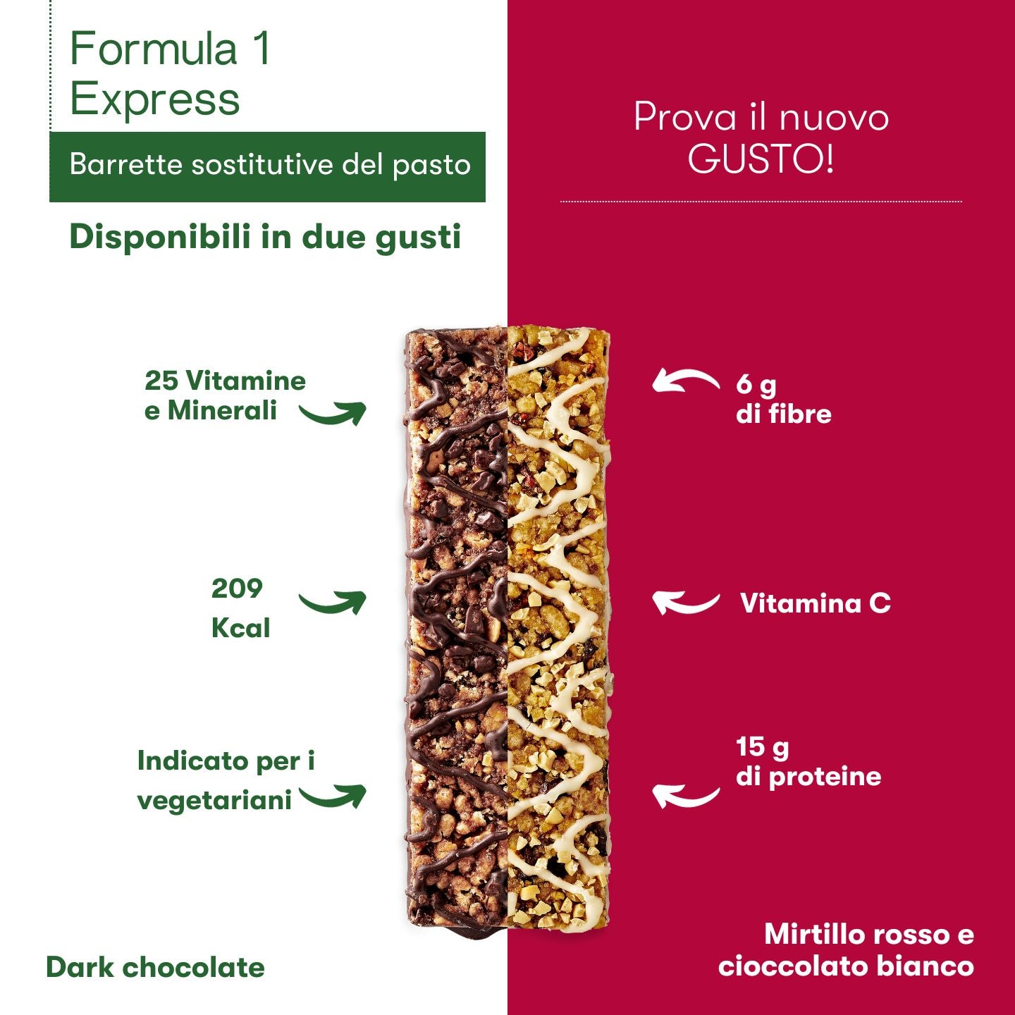 Barrette Formula 1 express - Mirtilli e Cioccolato bianco