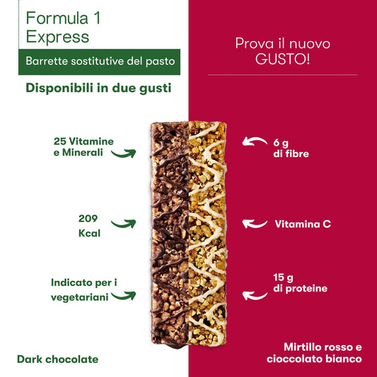 Barrette Formula 1 express - Mirtilli e Cioccolato bianco