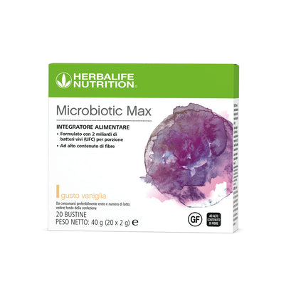 herbalife microbiotic max pancia piatta. sgonfia Microbiotic Max è un integratore alimentare in polvere con una formula esclusiva di batteri vivi e fibre, che lavorano in armonia per supportare i tuoi obiettivi nutrizionali. Questo prodotto è ricco di fibre e ogni porzione contiene 2 miliardi di batteri vivi provenienti da ceppi di Bifidobacterium lactis e Lactobacillus helveticus.